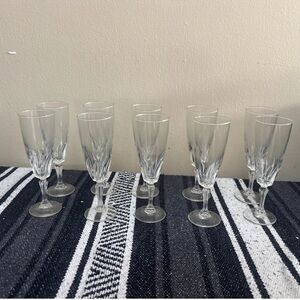 Elegant Clear Crystal Champagne Flutes Set